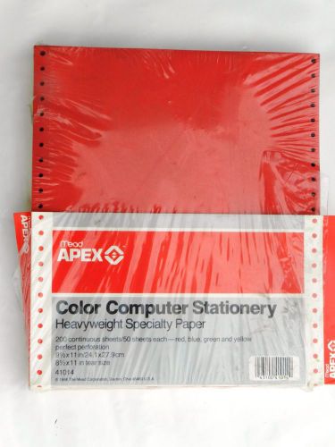 Mead Apex Color Tractor Feed Computer Stationary 4 colors Unused