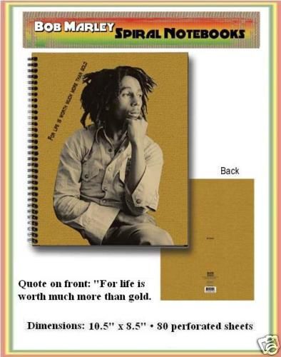 Bob Marley Contemplation Spiral Notebook Note Book-New!