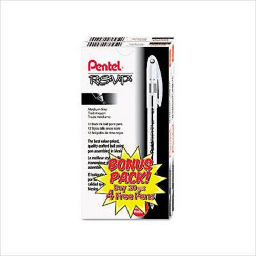 Pentel WOW Retractable Ballpoint Pen Black (BK440ASWUS) 36 Count