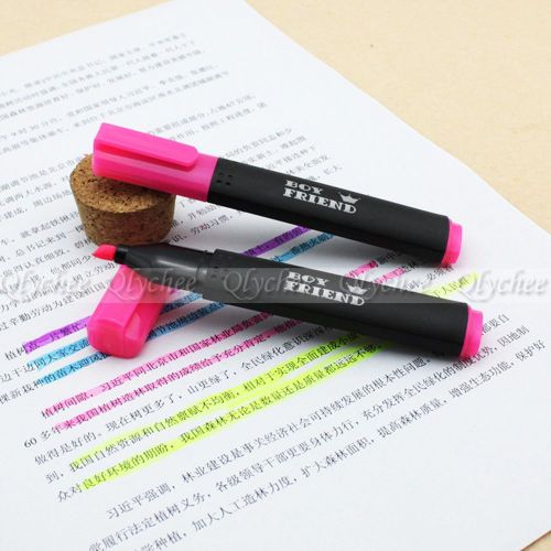 KPOP Boyfriend Symbol Rosy Red Fluorescent Highlighter Marker Pen Stationery 1pc