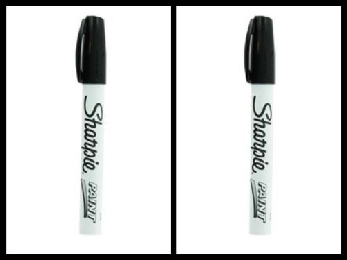 Sharpie paint marker pen oil based medium point black lot set of 2 for sale