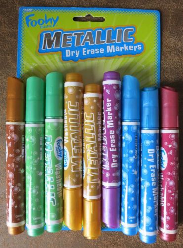 9 Foohy METALLIC dry erase MARKER Washable red gold bronze purple green blue NEW