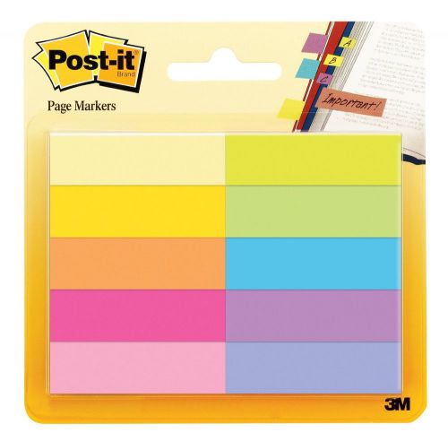Post-it Page Markers, Assorted Bright Colors, 1/2 x 2-Inches, 50-Markers/Pad,...