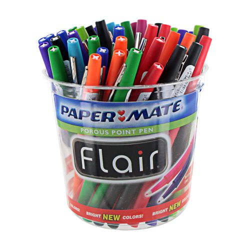 Paper Mate Flair Porous Point Felt Tip Pens, Assorted Colors, Pack of 48