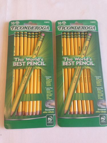 2 Packs Ticonderoga Pencils #2  (20)   Pencils Total