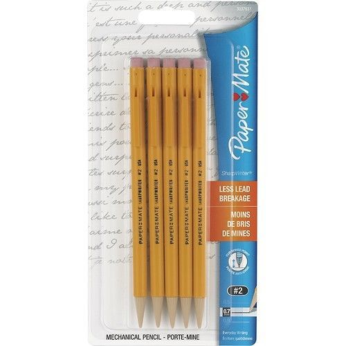 Paper Mate SharpWriter #2 Mechanical Pencil 0.7mm 5 ct / pk Free Shipping