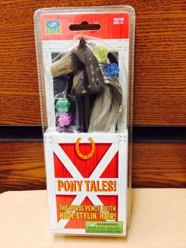 PONY TALES HORSE PENCIL W/ HIGH STYLING HAIR NEW PINTO PONY SCHOOL FREE SHIPPIN
