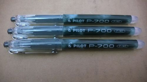 NWOP Pilot P-700 Fine Point Black Blue Gel Rollerball Pens 4 pack