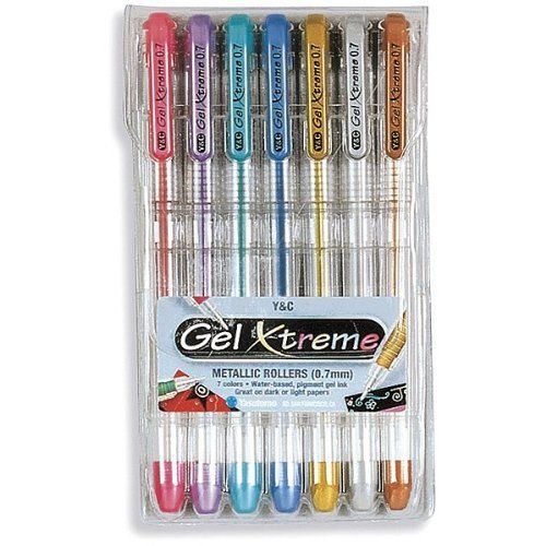 NEW Yasutomo Gel Xtreme Metallic Pens  Package of 7
