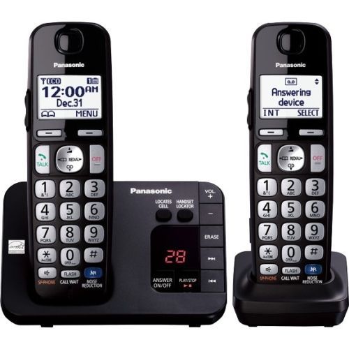 Panasonic kx-tge232b dect 6.0, 2 handsets, big buttons, tad for sale