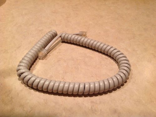 12&#039; Ft Gray Receiver Handset Phone Spring Curly Coil Cord