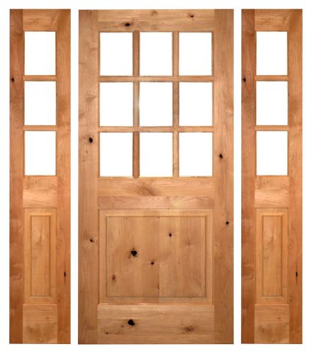 Colonial design front glass door with matching wooden sidelights. for sale