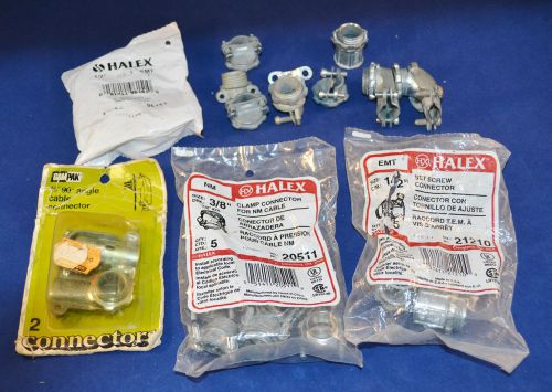 Nm cable clamp connector - mixed lot - 3/8&#034; - 90 degree - 21 pieces for sale