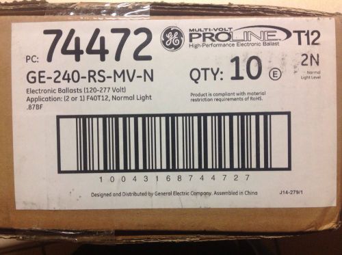 Lot of 10 ge240rs-mv-n ballast *new in a box* for sale