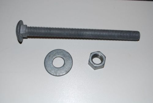 (5) Pcs 1/2&#034; x 12&#034; Hot Dipped Galvanized Carriage Bolts With Nuts &amp; Washers