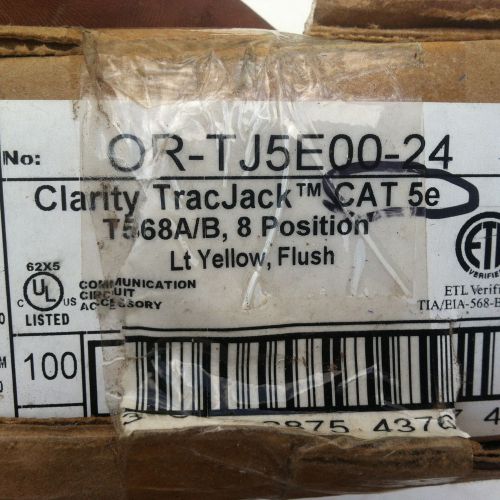 NEW (Box of 100) Ortronics OR-TJ5E00-24, Clarity TracJack Cat5e White