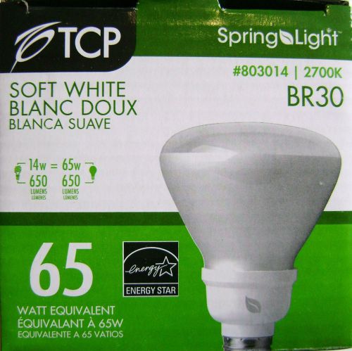 4x  tcp 803014  14w cfl 65w equal. 2700k warm white flood light bulb energy star for sale