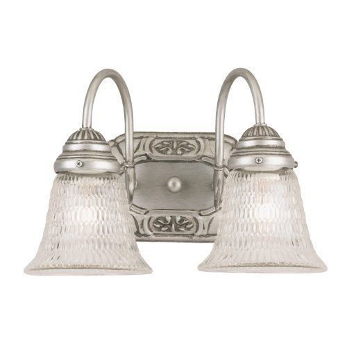 Westinghouse 6462000 2-light interior wall fixture  antique pewter finish with c for sale