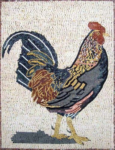 Rooster stone mosaic for sale
