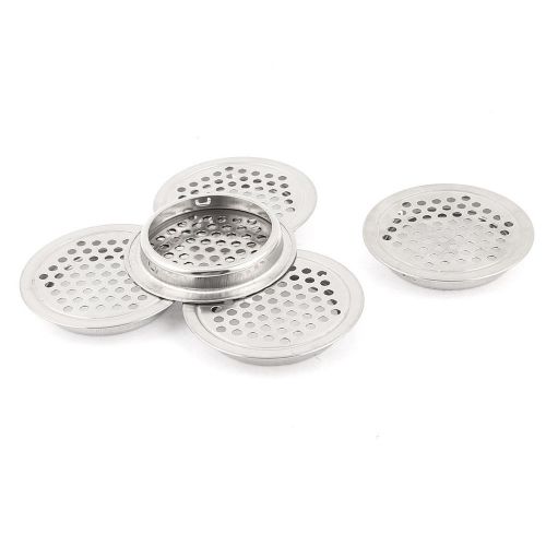 Kitchen Stainless Steel 53mm Dia Round Mesh Hole Air Vent Louver 5 Pcs