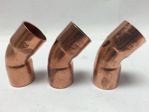 3 piece lot 3/4&#034; x 3/4&#034; copper 45 degree elbow, cello canada for sale