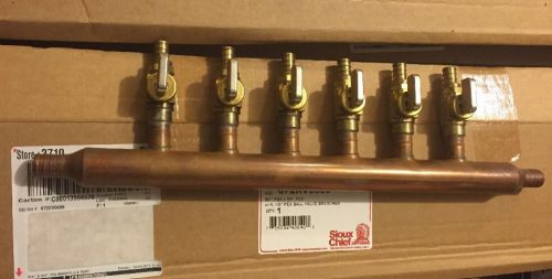 Sioux chief 3/4&#034; pex manifold w/ 6-port 1/2&#034; ball valve branches open for sale