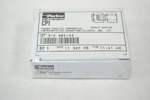 5x parker 3-2 gbz-ss cpi female adapter connector 3/16x1/8in npt fitting b340473 for sale