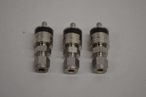 LOT 3 NEW SWAGELOK SS-QC4-S-400K1 QUICK CONNECT STAINLESS 1/4IN FITTING D347898