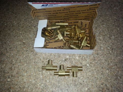 Two ( 2 )     3/4&#034; x 1/2&#034; x 3/4&#034; pex tee -brass crimp fittings for sale