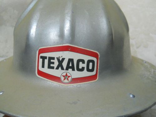 Aluminum hard hat-M.F. McDonald Co with Texaco sticker