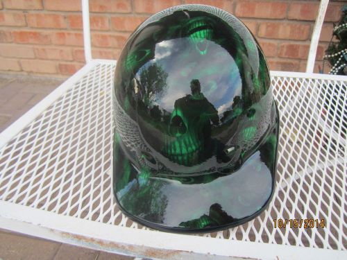 New custom hydrographic north/fibre metal hard hat w/ratchet green hades design for sale