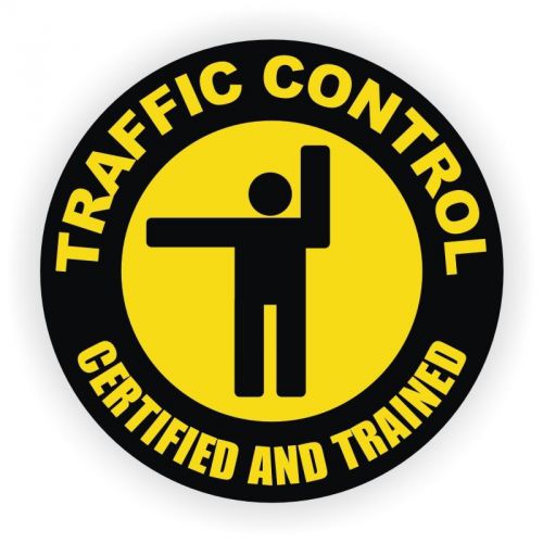 Traffic Control Hard Hat Decal | Helmet Stickers Window Vinyl Label Flagger