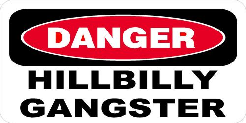 3 - Danger Hillbilly Gangster Hard Hat, Toolbox, Redneck Helmet Sticker H931