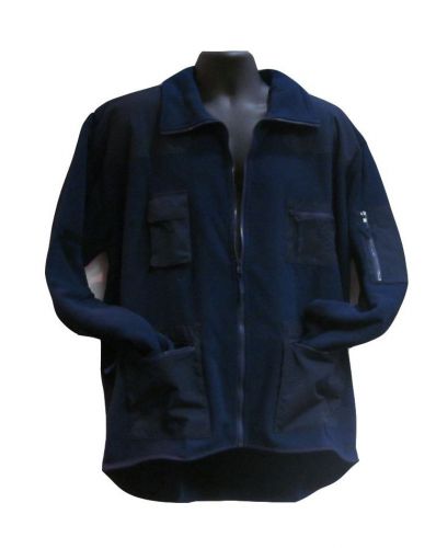 Navy fleece surveyor jacket, xxlarge, zipper closure, 9 pockets for sale