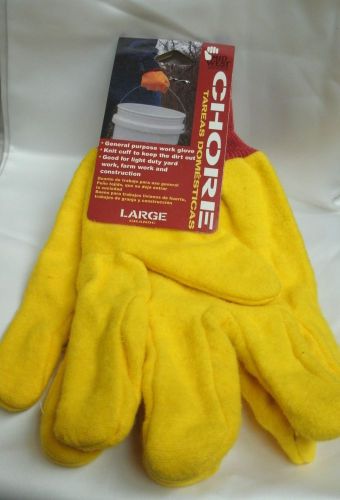 General Purpose CHORE Work Gloves Size Large - Mid West Quality Gloves Cotton
