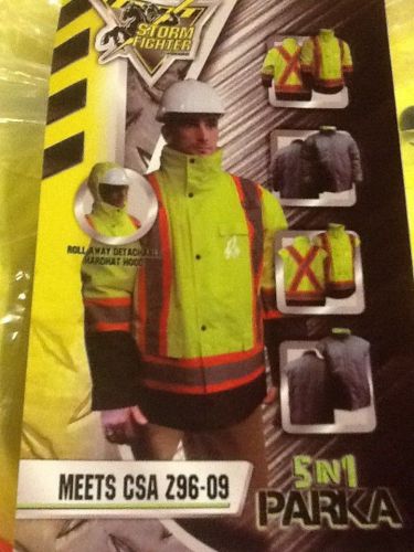 NEW XLARGE  5 IN 1 WINTER PARKA SAFETY HI VIS CSA APPROVED STORM FIGHTER