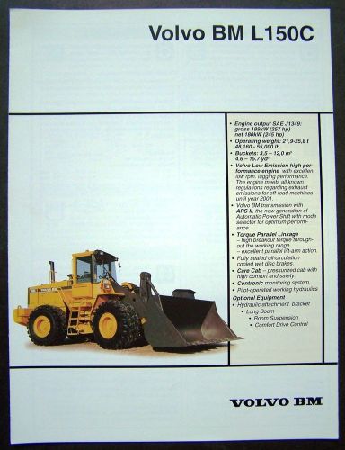 Volvo BM L150 Wheel Loader Dealer Sales Brochure - Spec Sheet