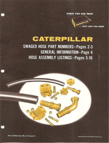 Equipment Brochure - Caterpillar - Swaged Hose Assembly Listings - 1963 (E1492)