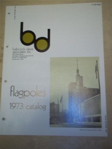 Vtg Babcock-Davis Associates Inc Brochure~Flagpoles~Arlington MA~Catalog