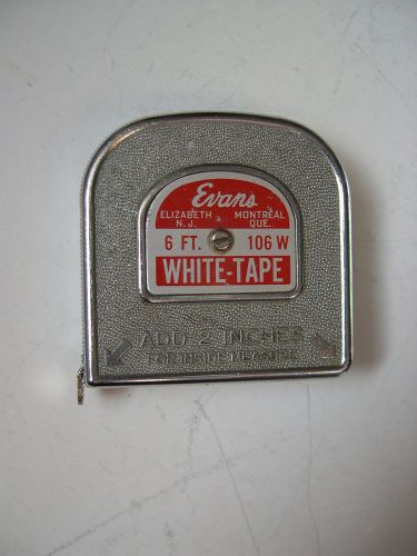 Evans 6 ft. stainless tape, made in u.s.a ,2 inch case, sound &amp; gd, retractible. for sale