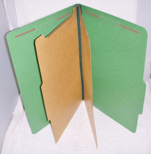 15 - S J Paper Expanding Classification Folders 2 Dividers Legal Green - S61401