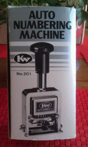 KW Chrome Auto Numbering Machine C-7 NOS w/ box &amp; instructions  No.201