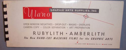 1960s ulano rubylith amberlith stencil printing advertising sample catalog book for sale