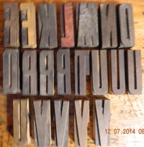 20 Huge Letterpress Wood Type Printer Block 3&#034; Graphic Artist Numbers Letters