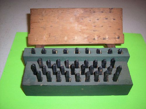 Vintage Industrial Steel 1/8&#034; Complete Set of Alphabet Numeric Letterpress Punch