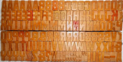 126 piece unique vintage letterpress wooden type printing blocks unused s1164 for sale