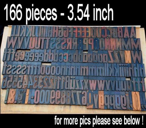 letterpress wood printing blocks 166 pcs 3.54&#034; tall alphabet type woodtype ABC