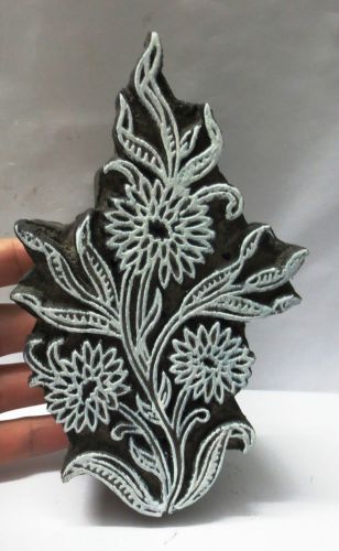 VINTAGE WOODEN HAND CARVED TEXTILE PRINTING ON FABRIC BLOCK STAMP DESIGN HOT 277