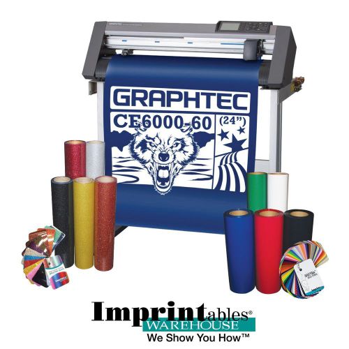 Graphtec vinyl cutter ce6000-60 w/stand and bonus heat transfer vinyl for sale