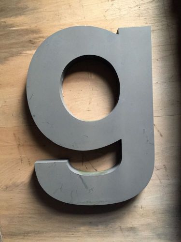 Indoor/outdoor industrial gray metal channel letter gemini inc - &#034;g&#034; for sale
